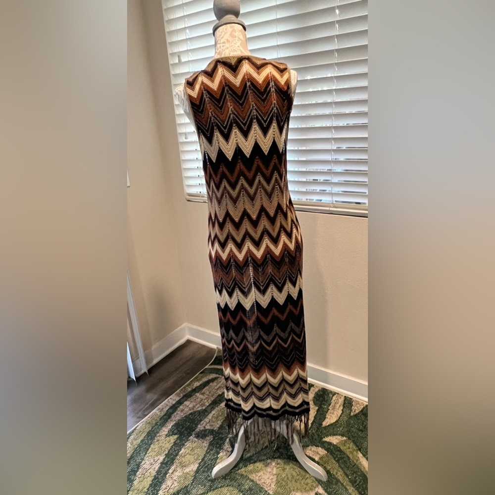 Chevron Pattern Sleeveless Maxi Dress